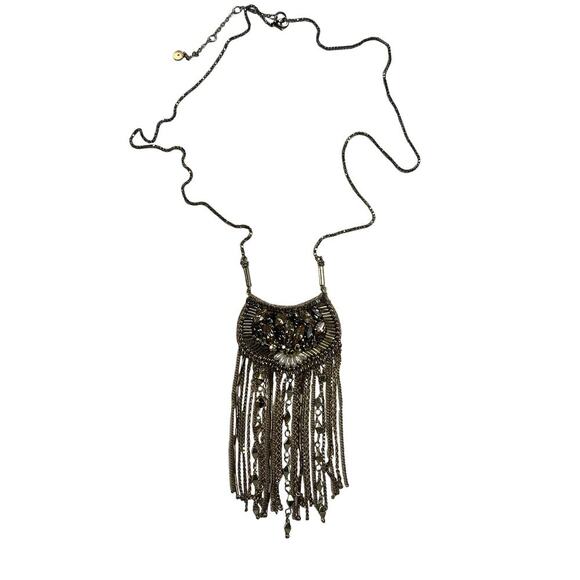 Stella & Dot Analena Pendant Necklace Mixed Metal Tones Stones Pearls - Picture 4 of 10